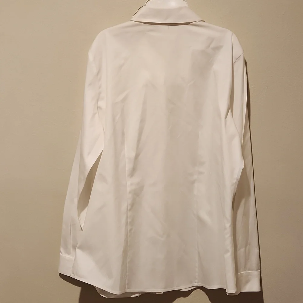 ❤️ NWT! CHICOS NO IRON BUTTON DOWN STRETCH COTTON POPLIN SHIRT, 8 -10 - Picture 7 of 8